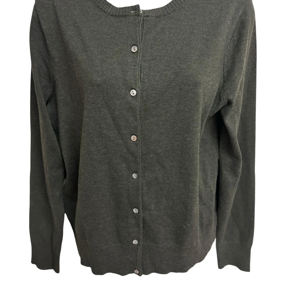The Limited Collection Button Front Sweater Ribbed Knit Cardigan Top‎ Sz L Green